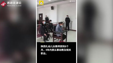 陕西蒲城女教师针扎幼儿 获刑8个月