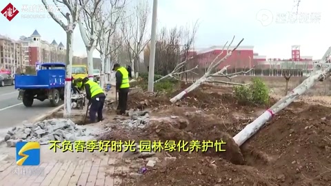 枣庄山亭：不负春季好时光 园林绿化养护忙