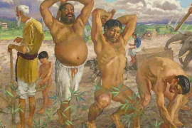 徐悲鸿作于1940年的油画《愚公移山》